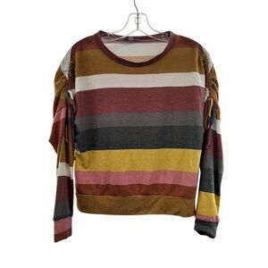 Fitz + Eddi Women's Striped Cinched Shoulder Top Size XS